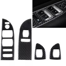 Carbon Fiber Window Lift Switch Panel Trim Cover For Silverado Sierra 2007-2013