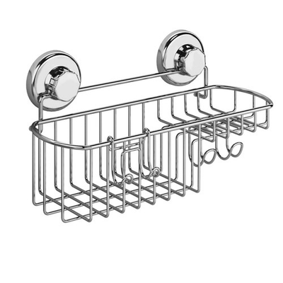 #ad #ad Shower Caddy Suction Cup with Soap Dish Hooks Wall Mounted Polished Stainless $28.75