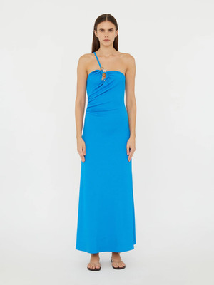 BNWT Christopher Esber Boston Blue Concave Stone Cami Dress - Size 6 AU/2 US