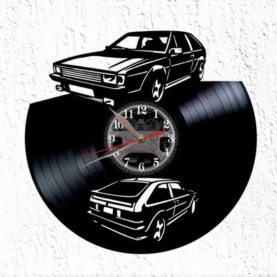 Wanduhr Vinyl Schallplatte Oldtimer Deutscher Sport VW Scirocco