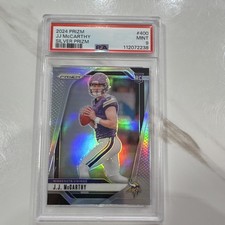 Panini Prizm 2024 J.J. McCarthy Rookies Silver Prizm RC #400 PSA 9