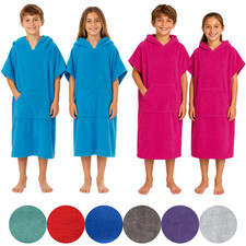 Kids Changing Robe Hooded 100% Cotton with Pocket Beach Kids Poncho