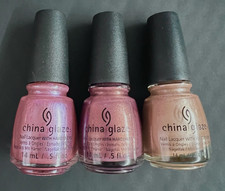 Lot of 3 China Glaze Nail Polish w/Hardener SEX ON THE BEACH/JETSTREAM/CAMISOLE