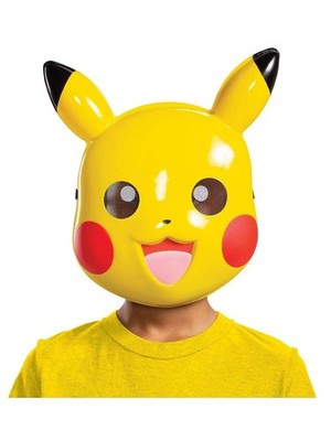 Pikachu Plastic Mask Pokemon Fancy Dress Up Halloween Child Costume Accessory
