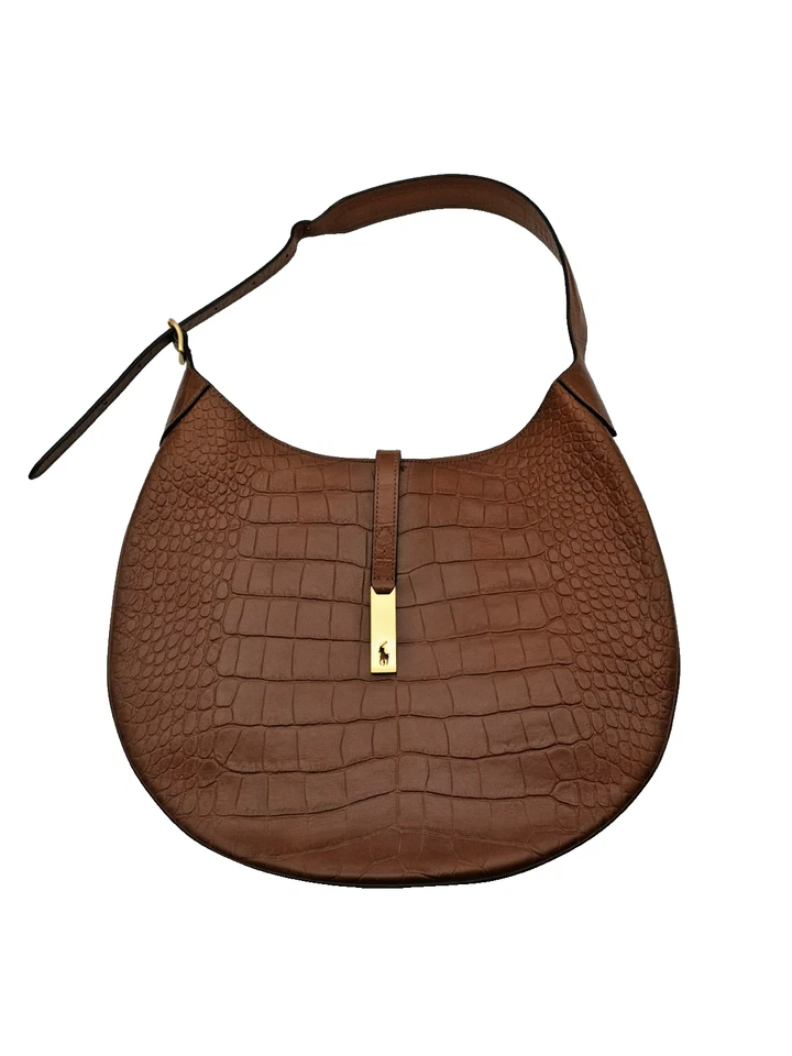 Polo Ralph Lauren ID Croc Embossed Leather Shoulder Bag 40x30x20cm  B11  G72 - Image 4 of 4