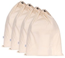 4-Pack Drawstring Dust Covers Large 100 Cotton Cloth Storage Pouch 26" x 20"...