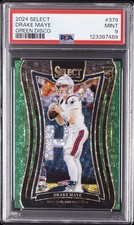 2024 PANINI SELECT GREEN DISCO #379 DRAKE MAYE 3/5 PSA 9