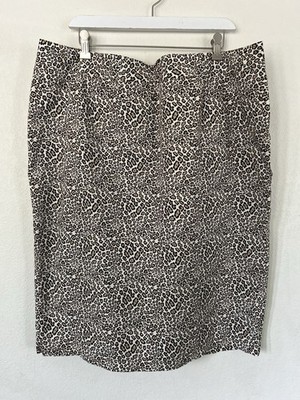Liz Claiborne Women s Pencil Skirt Leopard Print Cotton Size 18W Cheetah