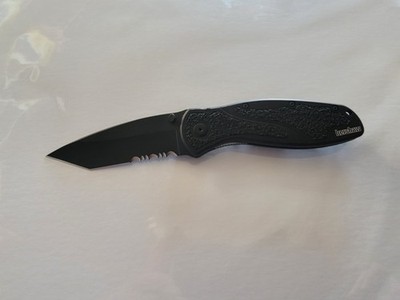 New Kershaw Black Blur Serrated Tanto Blade. Ken Onion Design 1670TBLKST