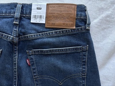 NWT Levis Premium 512 Slim Taper Fit Men's Jeans 30x32 Medium-Dark Blue Wash