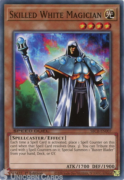 SBCB-EN007 Skilled White Magician Common 1st Edition Mint YuGiOh Card