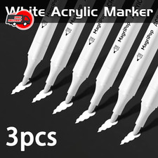 5Pcs White Acrylic Paint Marker Pens Permanent Art Supplies for DIY Craft