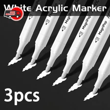 5Pcs White Acrylic Paint Marker Pens Permanent Art Supplies for DIY Craft