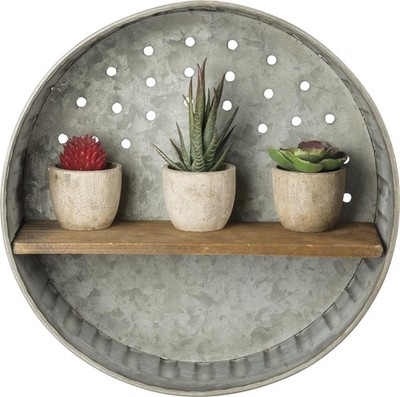 Primitives by Kathy 38024 Distressed Wall Shelf Jade Multicolor Standard Natural