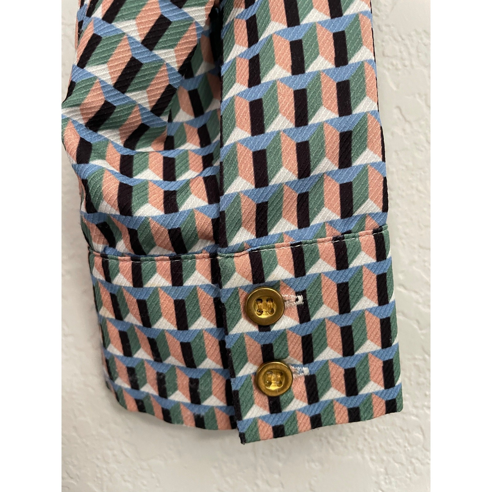 Neiman Marcus Geometric Patterned Button Down Dre… - image 13