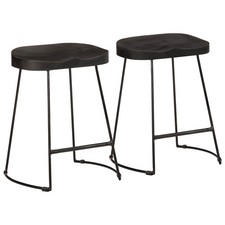 Gavin Bar Stools Dining Room Chair Seat Stool Solid Mango Wood 2 pcs vidaXL