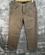 Gardeur ThermoCotton Jeans 34 x 36 Brown Straight Leg Smart Casual Cliff