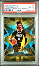 Stephon Castle RC 2024-25 Panini Silhouette SUPERSTARS Die-Cut BRONZE /49 PSA 8