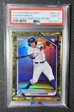 2024 Bowman Draft Aaron Parker 1st Yellow Lunar Refractor /75 #BDC-160 Psa 10