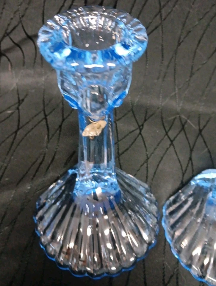 ПАРА CAMBRIDGE CAPRICE ЛУННЫЙ СВЕТ СИНИЙ ПОДСВЕЧНИКИ СВЕЧИ ПАЛОЧКИ - Изображение 4 из 4