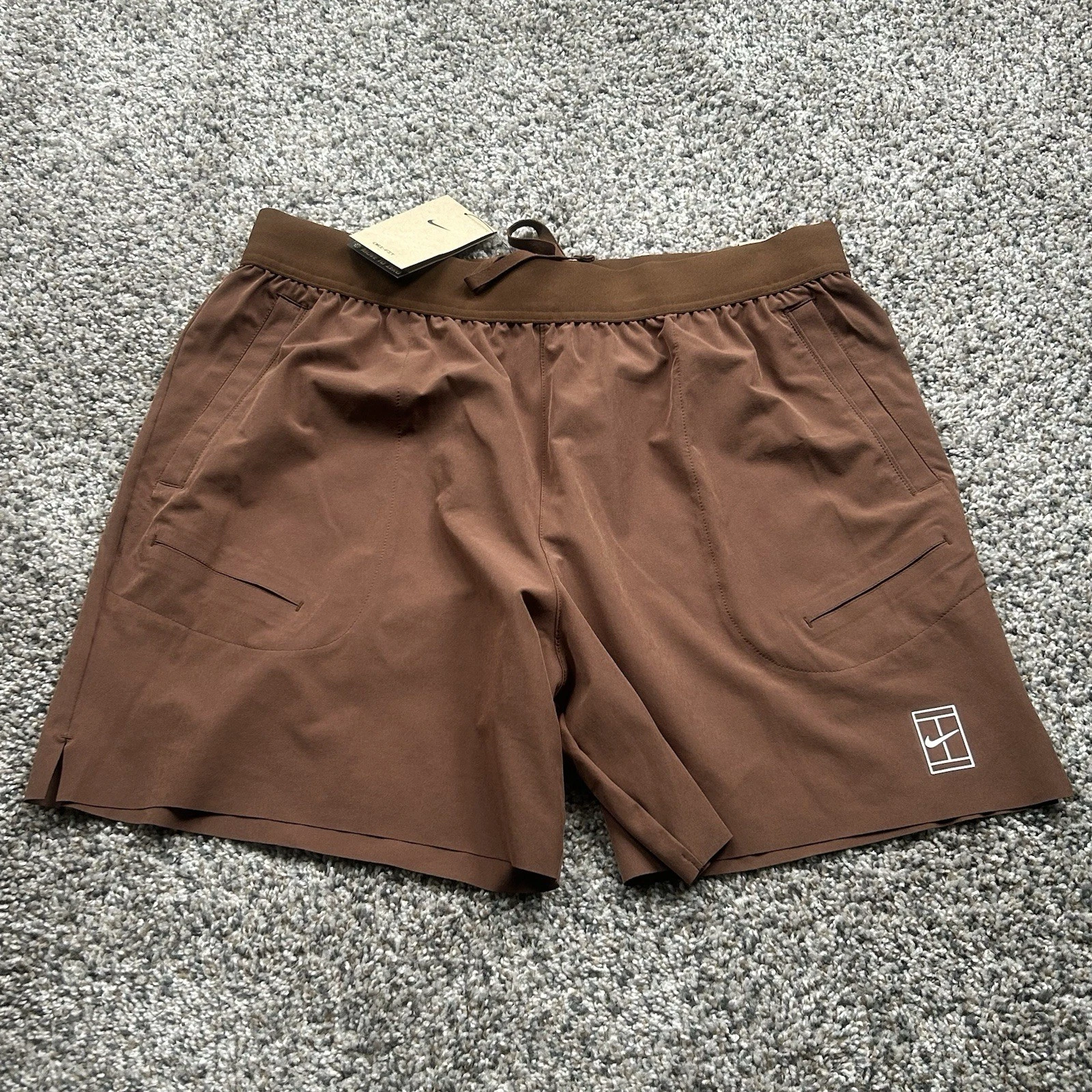 Nike Court Dri-Fit Advantage 6" Tennis Shorts Brown Men’s Size Large FZ6913-259