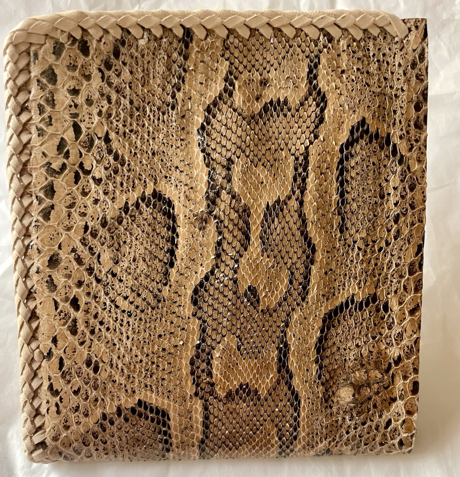 Handmade Python Leather Beige Four Pocket Wallet … - image 11