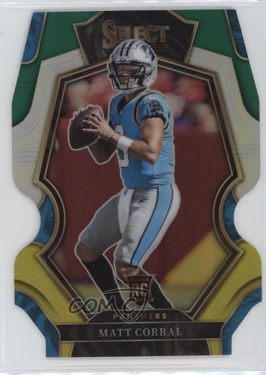 2022 Select Premier Level Green & Yellow Prizm Die-Cut Matt Corral Rookie RC uk2