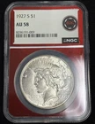 1927-S Peace Silver Dollar $1 NGC AU58 San Francisco Business Strike Silver