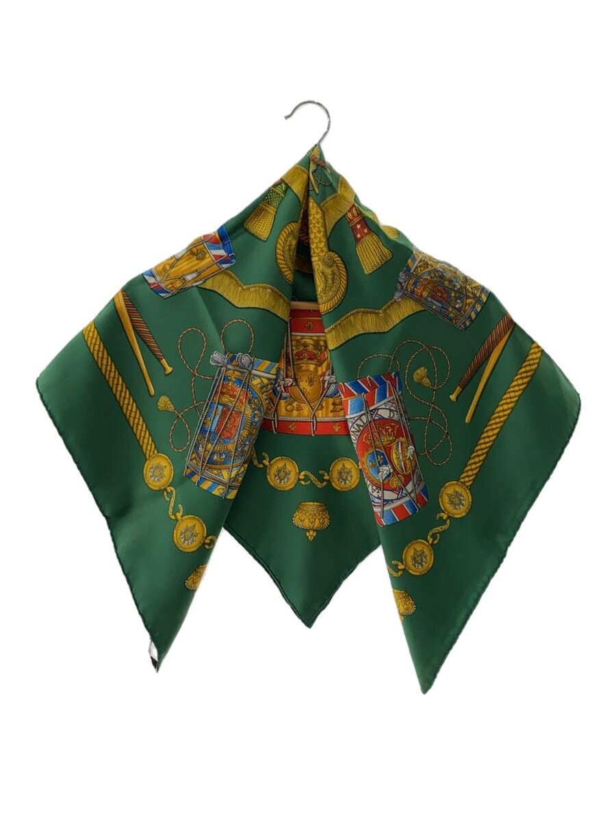HERMES Green Silk Scarf Style 102 Luxury Fashion Accessory