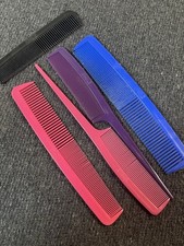 Vintage 80s 90s Plastic Goody Hair Comb Lot of 5 Pink Purple Blue Black
