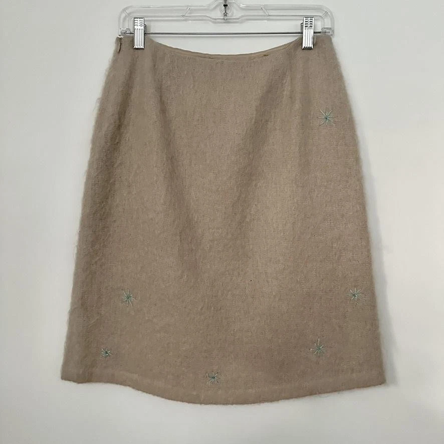 Falda Jill Stuart Mujer 4 Mezcla Lana Tostada Mohair Mini Estrella Bordada Invierno Foto 2 de 4