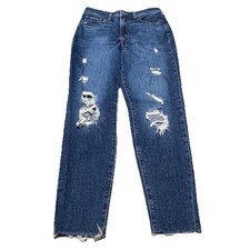 Old Navy Women s 2 OG Straight High Rise Secret Slim Pocket Destroyed Blue Jeans
