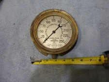 Vintage  Brass Central Automatic Sprinkler Co. 28 pat 1906 Water Gauge 0 - 250