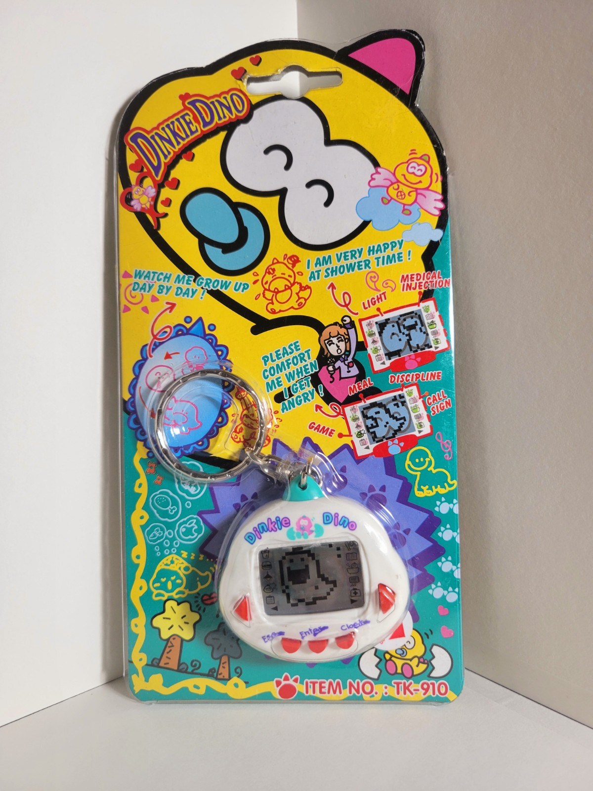 Vintage White Dinkie Dino Tamagotchi Virtual Pet in Original Packaging