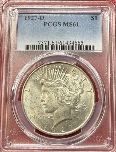 1927-D Peace Silver Dollar $1 PCGS MS61
