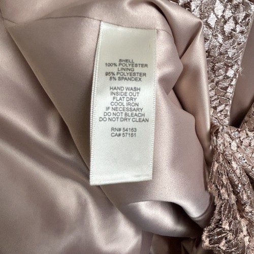 Eliza J Kleid Damen Gr. 10 Glitzer Spitze Etui Cocktail Schimmer Rosa Neu mit Etikett NEU - Bild 10 von 13