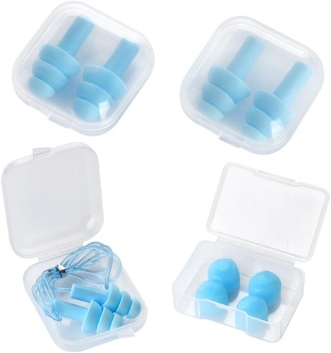 3+2 Pairs Reusable Super Soft Silicone Earplugs, Comfortable Ear Plugs That can - Picture 2 of 5