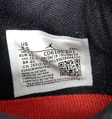 Nike Air Jordan Max 200 Herren Größe US 8,5 Farbe Fire Red/Black-Sail CD6105 601 - Bild 7 von 8