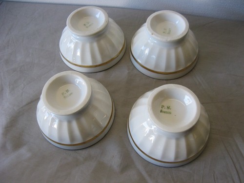 Lot de 4 bols anciens en porcelaine Limoges ? marque P.N. France - Picture 4 of 9