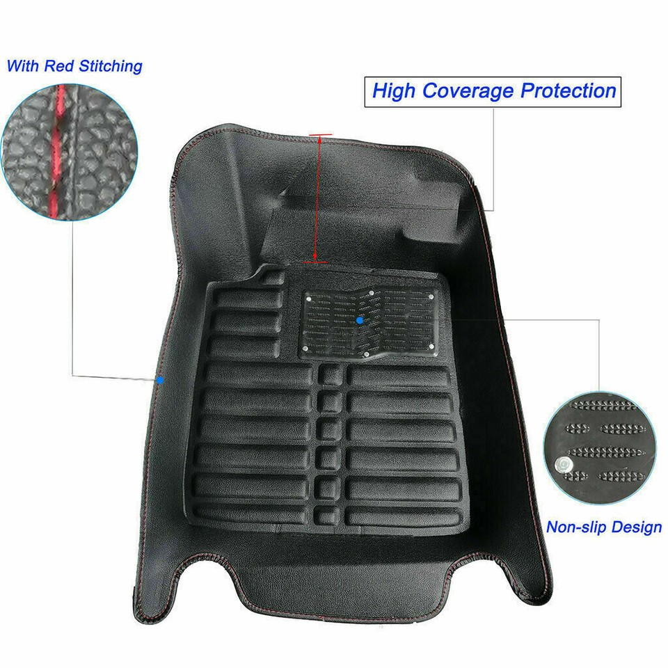 Black Floor Liner Mats For Toyota Camry 2007-2017 – 3 Piece Set, Anti-Slip & Waterproof