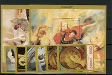 Sambia 736/41 + Block 30/31 postfrisch / Weihnachten - Kunst ............2/27737