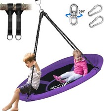 43" Saucer Tree Swing for Kids,360  Rotate Waterproof Flying Saucer SwingforTree