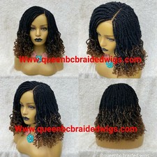 Braided wig: kinky braids wig. handmade kinky braids wig. Closure wig