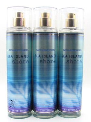 BATH & BODY SEA ISLAND SHORE FRAGRANCE MIST BODY SPRAY 8 FL OZ (LOT OF 3 PCS)