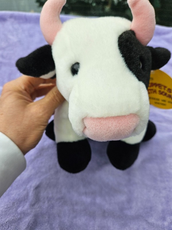 Margy the Mooing Cow Puppet RBI Puppets with Sound 9"