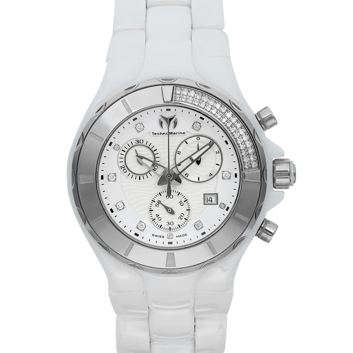 TM-121173 TechnoMarine Cruise Swiss Ronda 40mm White Womens Watch TechnoMarine Cruise Ceramic Diamond White Dial Quartz Ladies  main image 2