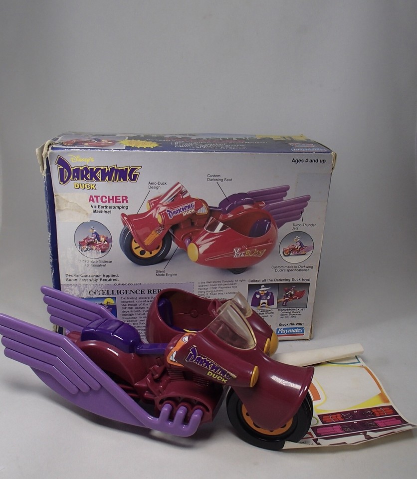 1991 Playmates Toys Disney Darkwing Duck Ratcatcher Motorcycle COMPLETE