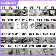 Dental Orthodontic Bondable Lingual Button Crimpable Hook Mesh Base Button Chain