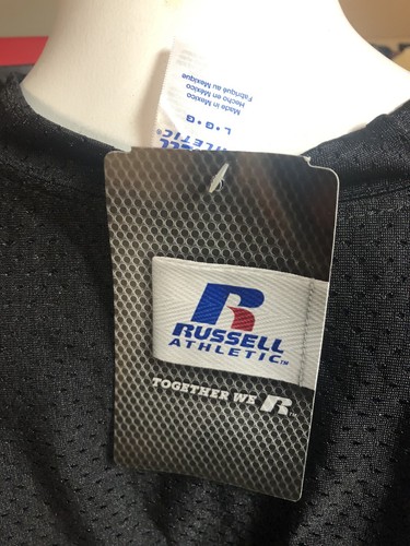 NWT Russell Athletic Mens Black Mesh Pro Cut Football Jersey Large - Picture 3 of 3