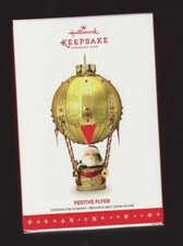 Hallmark Festive Flyer Christmas Ornament Santa Hot Air Balloon 2016 Keepsake